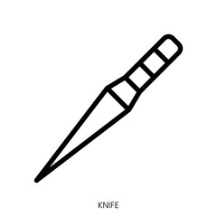 knife icon. Line Art Style Design Isolated On White Background