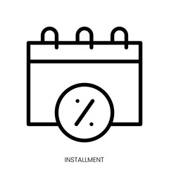 installment icon. Line Art Style Design Isolated On White Background