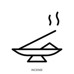 incense icon. Line Art Style Design Isolated On White Background