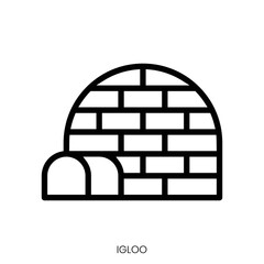 igloo icon. Line Art Style Design Isolated On White Background