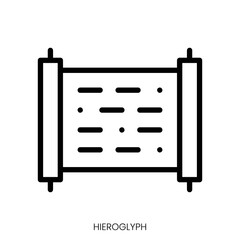 Hieroglyph icon. Line Art Style Design Isolated On White Background