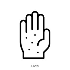 hives icon. Line Art Style Design Isolated On White Background