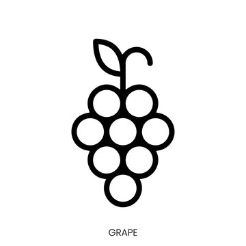 grape icon. Line Art Style Design Isolated On White Background