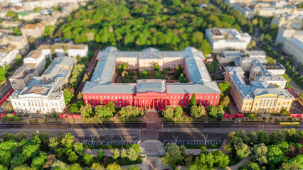 Taras Shevchenko University in the center of Kyiv, the capital of Ukraine in the morning.