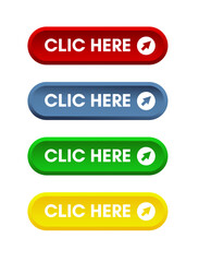 Click here - button, blue, green and yellow