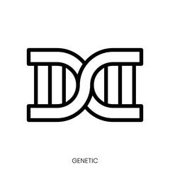 genetic icon. Line Art Style Design Isolated On White Background