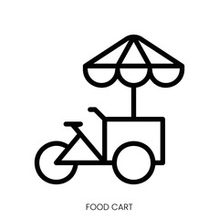 food cart icon. Line Art Style Design Isolated On White Background