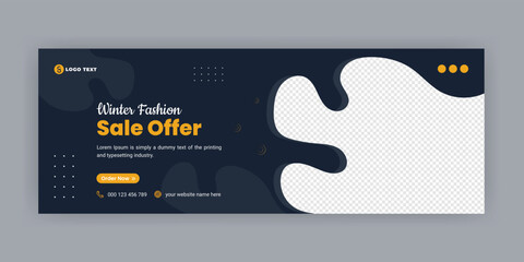 Winter Fashion Sale Social Media Facebook Cover Banner Template
