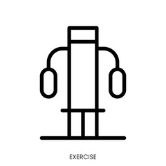 exercise icon. Line Art Style Design Isolated On White Background