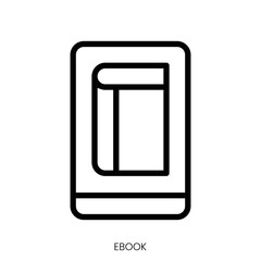 ebook icon. Line Art Style Design Isolated On White Background
