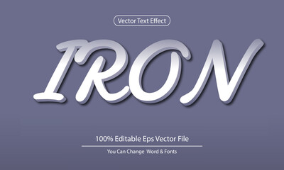 3d text effect Iron vector design