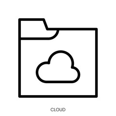 cloud icon. Line Art Style Design Isolated On White Background