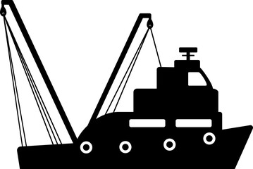 Fishing boat icon, transparent backgrounds