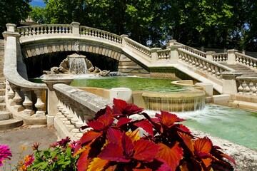 La fontaine dans le Jardin Darcy à Dijon