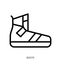 boots icon. Line Art Style Design Isolated On White Background