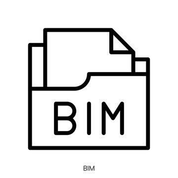 bim icon. Line Art Style Design Isolated On White Background