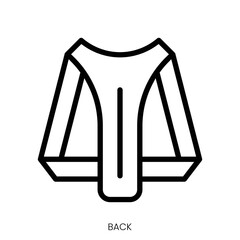 back icon. Line Art Style Design Isolated On White Background