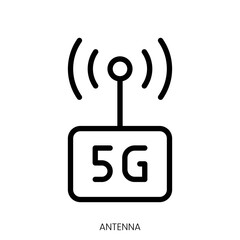 antenna icon. Line Art Style Design Isolated On White Background