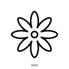 anise icon. Line Art Style Design Isolated On White Background