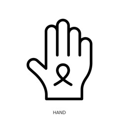 hand icon. Line Art Style Design Isolated On White Background