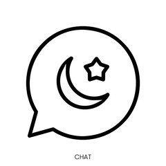 chat icon. Line Art Style Design Isolated On White Background