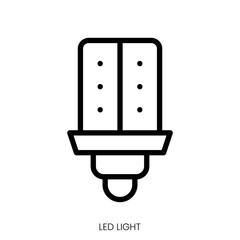 led light icon. Line Art Style Design Isolated On White Background