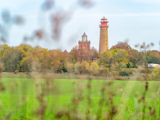 Landscape with Cape Arkona lighthouse at Baltic Sea on Rugen Island, Germany