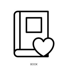 book icon. Line Art Style Design Isolated On White Background
