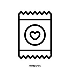 condom icon. Line Art Style Design Isolated On White Background