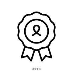 ribbon icon. Line Art Style Design Isolated On White Background
