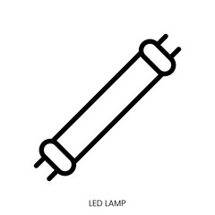 led lamp icon. Line Art Style Design Isolated On White Background