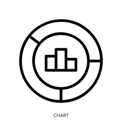 chart icon. Line Art Style Design Isolated On White Background