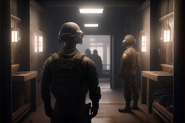 Soldaten in einer Kaserne