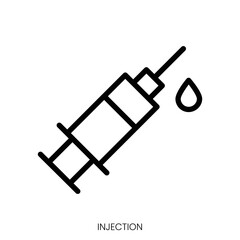 injection icon. Line Art Style Design Isolated On White Background