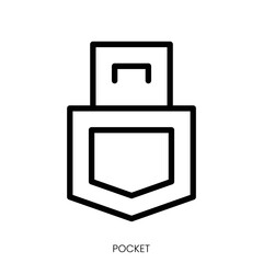 pocket icon. Line Art Style Design Isolated On White Background