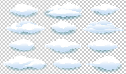 set of clouds - obrazy, fototapety, plakaty