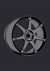 Obraz premium Good rim car racing with 7 cross black