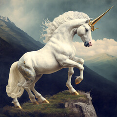 Obraz na płótnie Canvas white horse statue