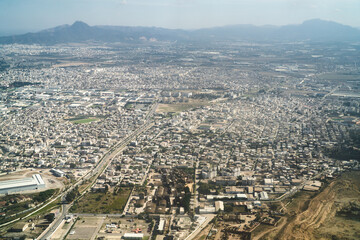 Aerial view of Tunisia during the flight Monastir to Lyon - view of Tunis -Tunisia