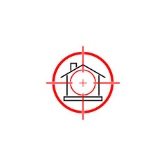 Target house icon isolated on white background