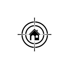 Target house icon isolated on white background