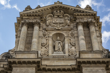 Fototapeta na wymiar 17th-century Saint Paul Church (Eglise Saint-Paul-Saint-Louis) - church on Saint-Antoine Street in Marais quarter of Paris. France.