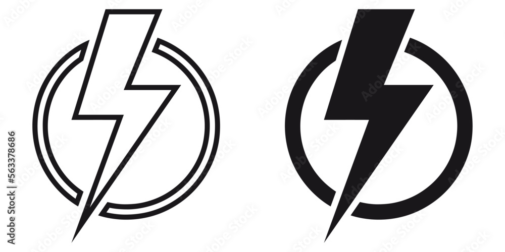 Fototapete ofvs309 outlinefilledvectorsign ofvs - lightning bolt vector icon . flash sign . thunderbolt circle 