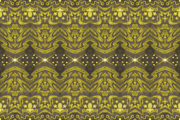 Caftan ethnic pattern seamless flower gold oriental. seamless pattern. Design for fabric, curtain, background, carpet, wallpaper, clothing, wrapping, Batik, fabric. 
 Illustration pattern style