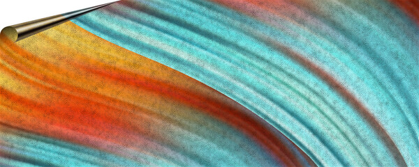 brush strokes background multicolours with velvet surface and page curl