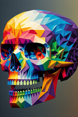 Fototapeta premium Vector illustration of colourful abstract skull