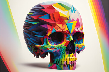 Vector illustration of colourful abstract skull