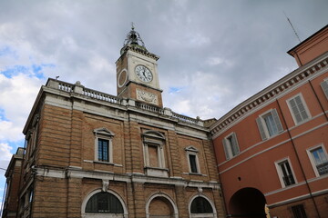 Fototapeta na wymiar Old city of Ravenna the Piazza del Popolo, Emilia Romagna Italy