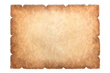 Vintage old grunge background texture paper isolated on white background. Brown burnt paper background