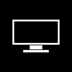 Computer Monitor Silhouette Icon on black